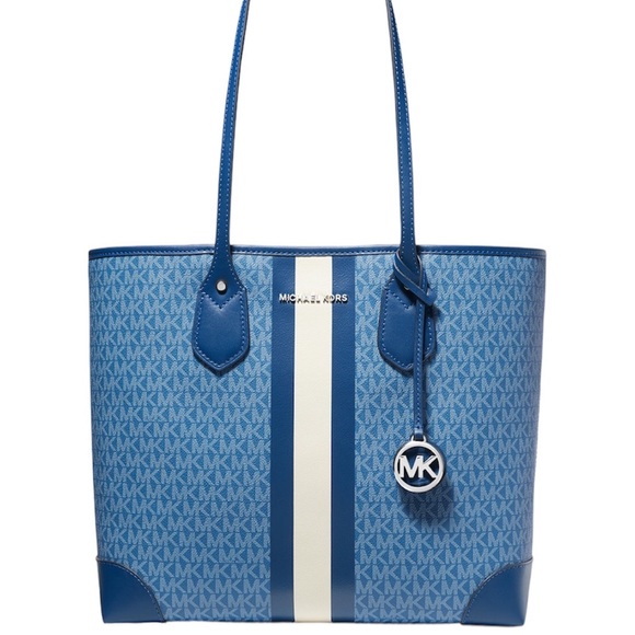 Michael Kors Handbags - Michael Kors Large EvaTote In Heritage Blue Multi NWT